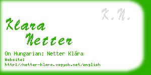 klara netter business card